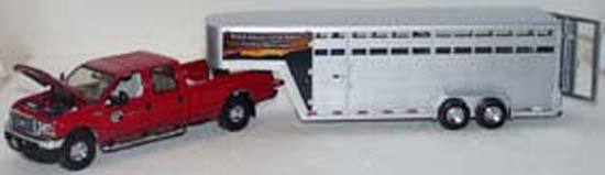 Ford F250 Truck with stock trailer red-grey 1/34 ready made Ford F250 Truck with stock trailer red-grey 1/34 ready made
