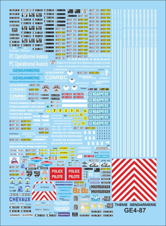 Gendarmerie 04 1/87 Décalcomanies 115x82mm INTERDECAL