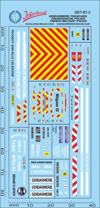 Gendarmerie 07-03 1/87 Naßschiebebild Decal 81x37mm INTERDECAL