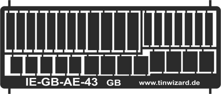 Etched parts for Registration plates GB 1/43 silver German silver (NS)