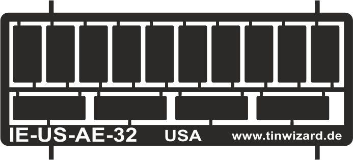 Pièces gravées pour Plaques immatriculations USA 1/32 argent