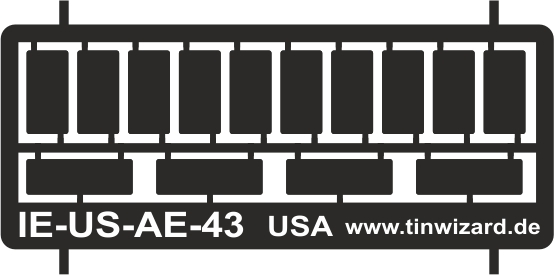 Ätzteile für Kennzeichen USA 1/43 silber Neusilber (NS)