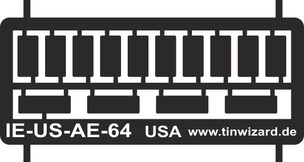 Ätzteile für Kennzeichen USA 1/64 silber Neusilber (NS)