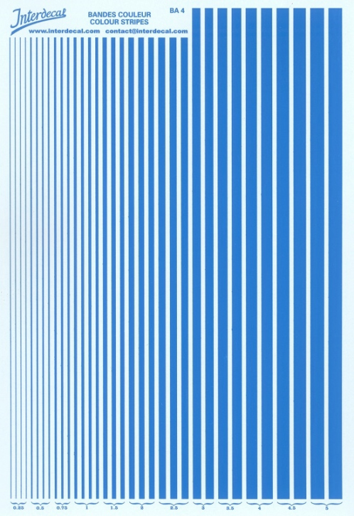 Stripes  0,25 - 5,0 mm  mid blue (130x190 mm)