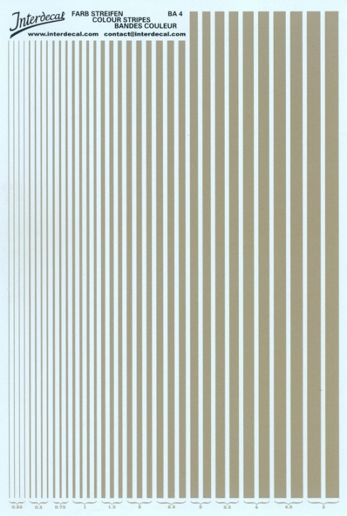Stripes  0,25 - 5,0 mm  gold (130x190 mm)