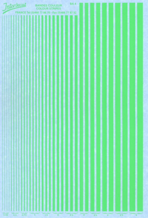 Stripes  0,25 - 5,0 mm  green fluorescent (130x190 mm)