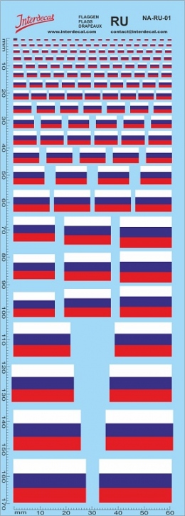 Flaggen RU Naßschiebebild Decal verschiedene Farben 178x61mm INTERDECAL