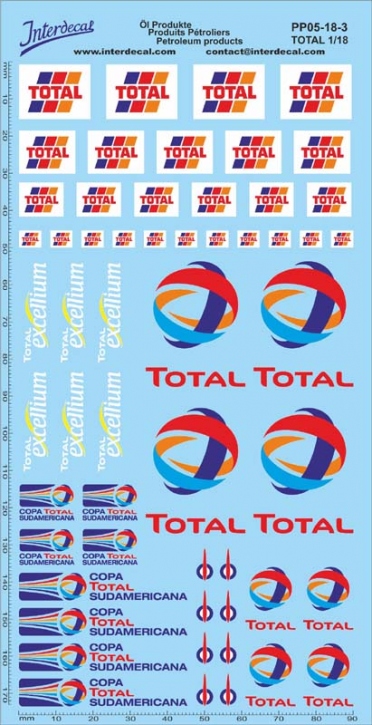 Öl Produkte 5-3 TOTAL Sponsoren Decal 1/18 (195x100 mm)