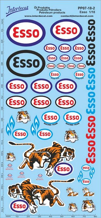 Petroleum products 7-2 ESSO sponsors Decal 1/18 (195x90 mm)