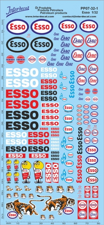 Petroleum products 07 01 1/32 Waterslidedecals ESSO 180x80mm INTERDECAL