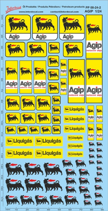 Petroleum products 08-2 1/24 Waterslidedecals Agip 175x90 INTERDECAL