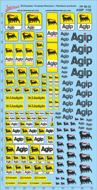 Petroleum products 08-1  1/32 Agip sponsors Decal (195x100 mm)