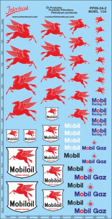 Petroleum products 09-2 1/24 Waterslidedecals MOBIL 175x90 INTERDECAL