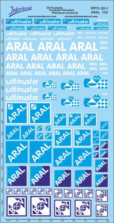 Öl Produkte 11-1 Aral Sponsoren Decal 1/32 (200x100 mm)