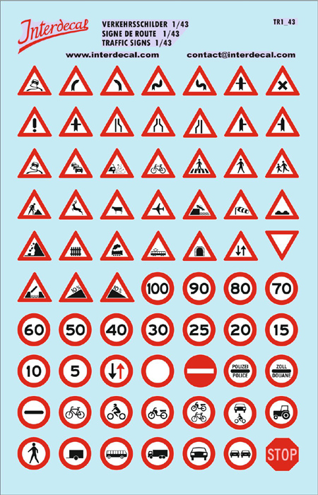 Traffic signs DE 01 _1/43  (195x125 mm)
