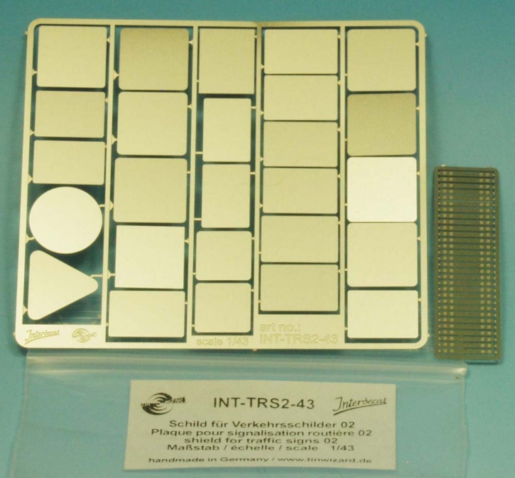Metallschild 02 für Verkehrsschilder 1/43 0,2mm Neusilber