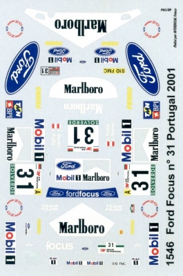 Ford Focus no. 31 Portugal 2001 1/43 Décalcomanies JA Miniatures