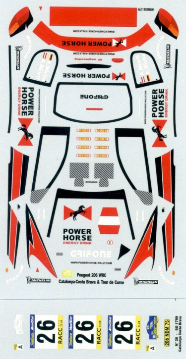 Peugeot 206 WRC Rallye Catalunya-Costa Brava & Tour de Corse 1/43 JA Miniatures