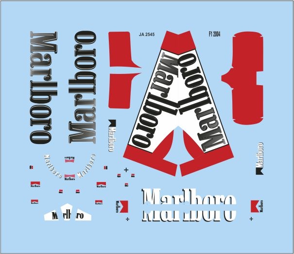 Marlboro F1 2004 1/43 Waterslidedecals JA Miniatures