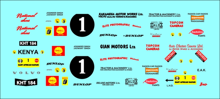 Volvo PV 544 East Africa Rallye gagnant J.+J.Sing 1/43 Décalcomanies INTERDECAL