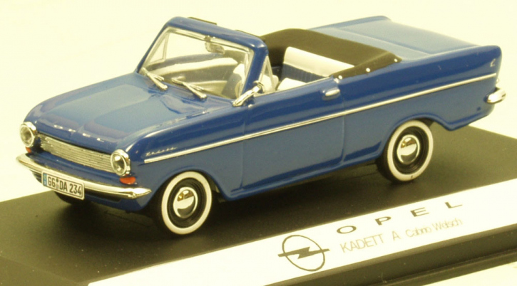 1963-1964 Opel Kadett A Cabriolet (Karosserie Welsch) blau 1/43 Fertigmodell