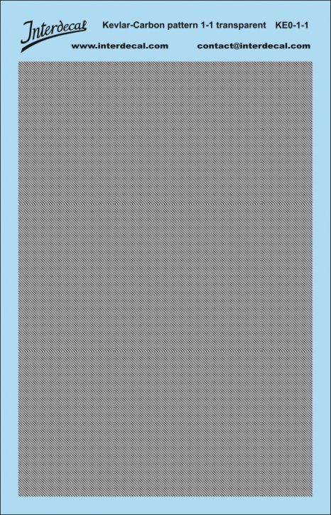 Kevlar Carbon Pattern 1 transparent Naßschiebebild Decal 100x70mm INTERDECAL