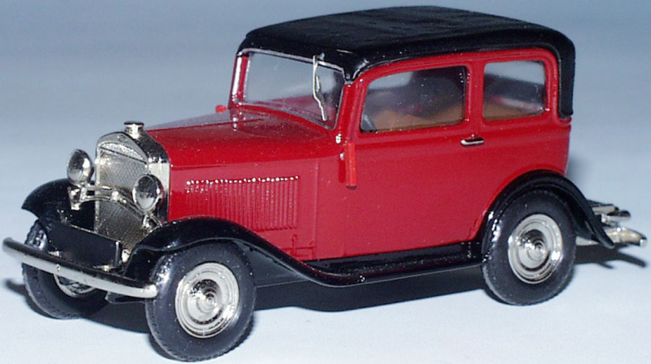 1932 Opel 1.2L rot-schwarz 1/43 Zinnlegierung Fertigmodell