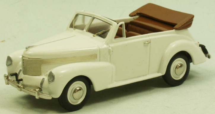 1939 Opel Kapitän Cabriolet 2-türig Cabriolet weiss 1/43 Zinnlegierung