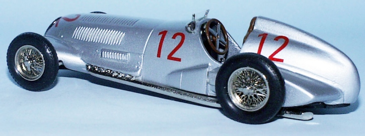 1937 Mercedes W 125 GP Monoposto No.12 silber 1/43 Zinnlegierung Fertigmodell