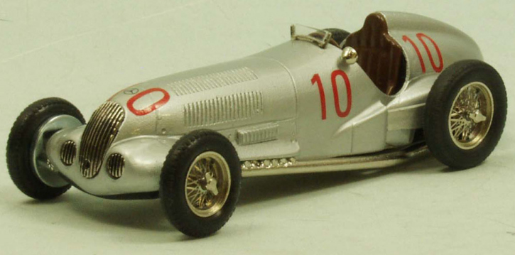 1937 Mercedes W 125 GP Monoposto No.10 silber 1/43 Zinnlegierung Fertigmodell