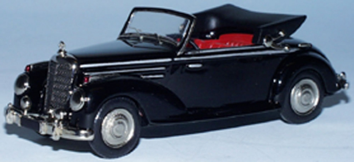 1951-1955 Mercedes 220 Cabriolet A, Dach offen schwarz 1/43 Zinnlegierung