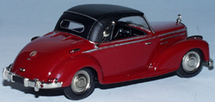 1951-1955 Mercedes 220 Cabriolet A, Dach geschlossen rot 1/43 Zinnlegierung