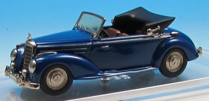 1951-1955 Mercedes 220 Cabriolet A, Dach offen blau 1/43 Zinnlegierung