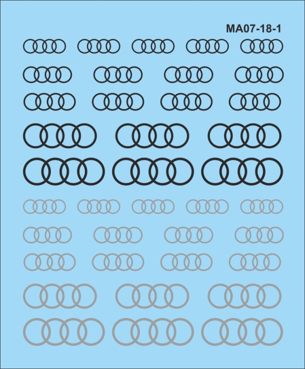 Logo 07 "AU" 1/18 Naßschiebebild Decal schwarz-silber 67x57mm INTERDECAL