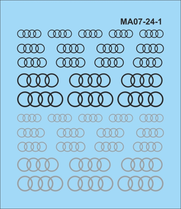 Logo 07 "AU" 1/24 Naßschiebebild Decal schwarz-silber 47x42mm INTERDECAL