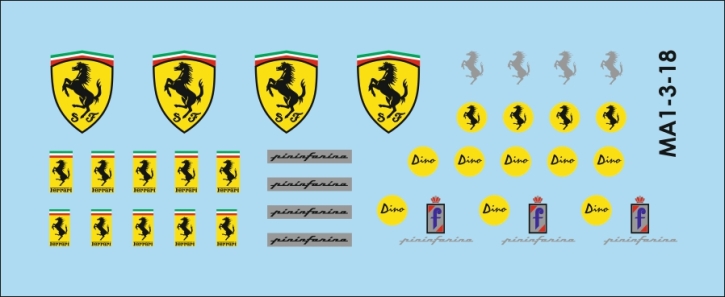 Logo 1-3 "F" 1/18 Naßschiebebild Decal 68x21mm INTERDECAL