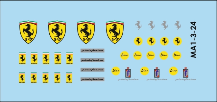 Logo 1-3 "F" 1/24 Naßschiebebild Decal 50x18mm INTERDECAL