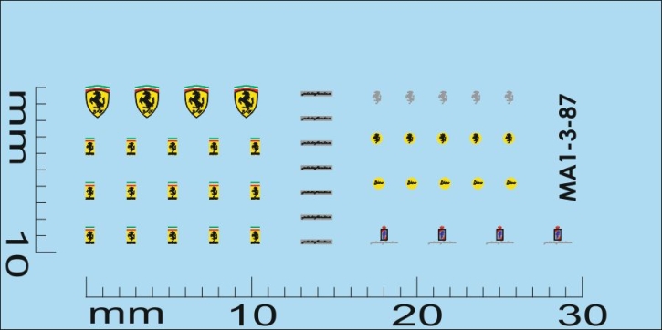 Logo 1-3 "F" 1/87 Naßschiebebild Decal 29x9,5mm INTERDECAL