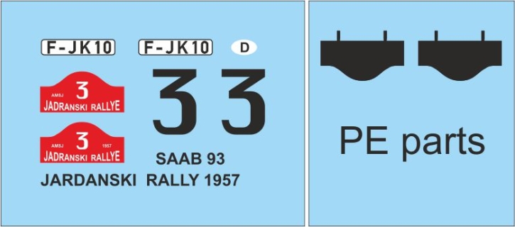 1957 Accessoires 13 pour Saab 93, 6th Rallye Adriatique Jardanski Rallye 1/43