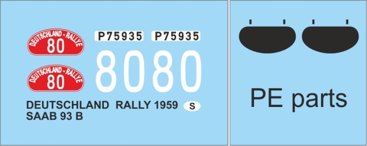 1959 Zubehör 15 für Saab 93 Deutschland Rallye 1/43 Bausatz