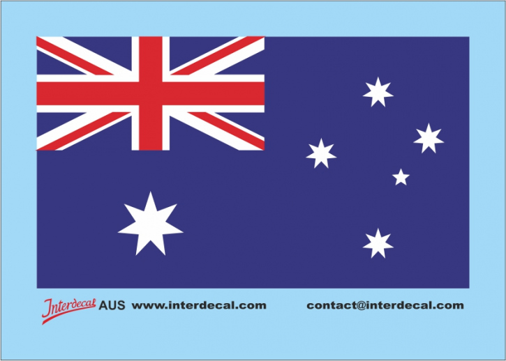 Flags AUS Waterslidedecals different colors 60x36mm INTERDECAL