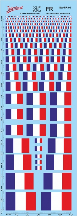 Flaggen FR Nass-Schiebebild verschiedene Farben 178x61mm INTERDECAL