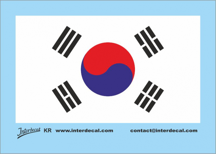 Flags KR Waterslidedecals different colors 60x36mm INTERDECAL