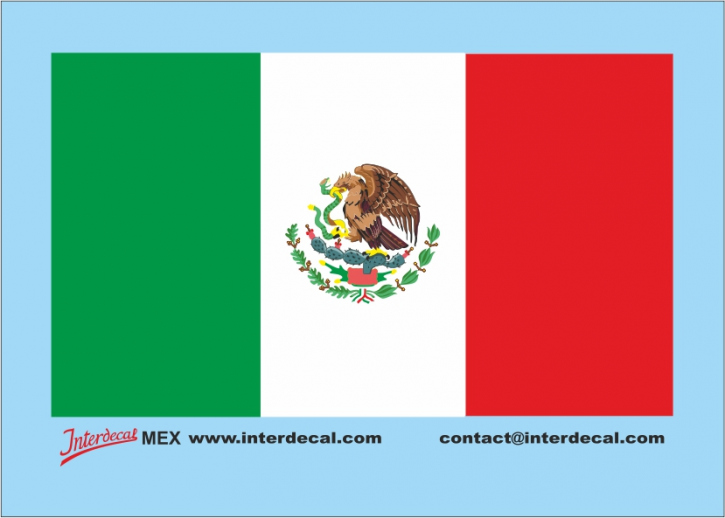 Flags MEX Waterslidedecals different colors 60x36mm INTERDECAL