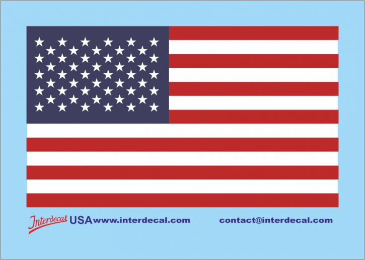 Flags USA Waterslidedecals different colors 60x36mm INTERDECAL