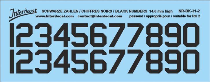 Numbers 02 for R02 14mm, high Waterslidedecals black 102x36mm INTERDECAL