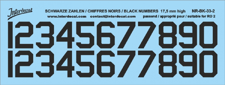 Numbers 02 for R02 17,5mm, high Waterslidedecals black 128x46mm INTERDECAL