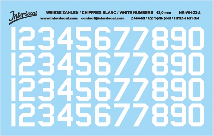Numbers 02 for R04 12mm Waterslidedecals white 84x59mm INTERDECAL