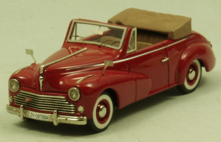 Peugeot 203 "Worblaufen" Convertible, open roof red 1/43 ready made