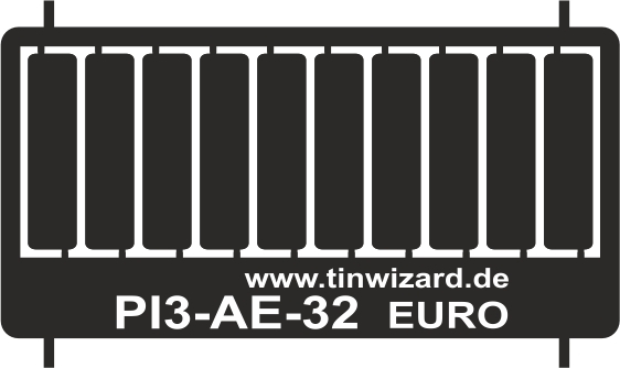 Pièces gravées pour Alemand Plaques immatriculations Euro 1/32 argent